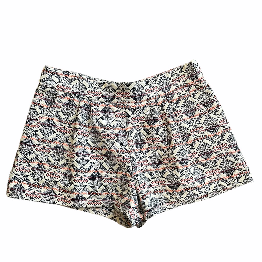 Koch Cream Beige Black Pink Tribal Aztec Shorts